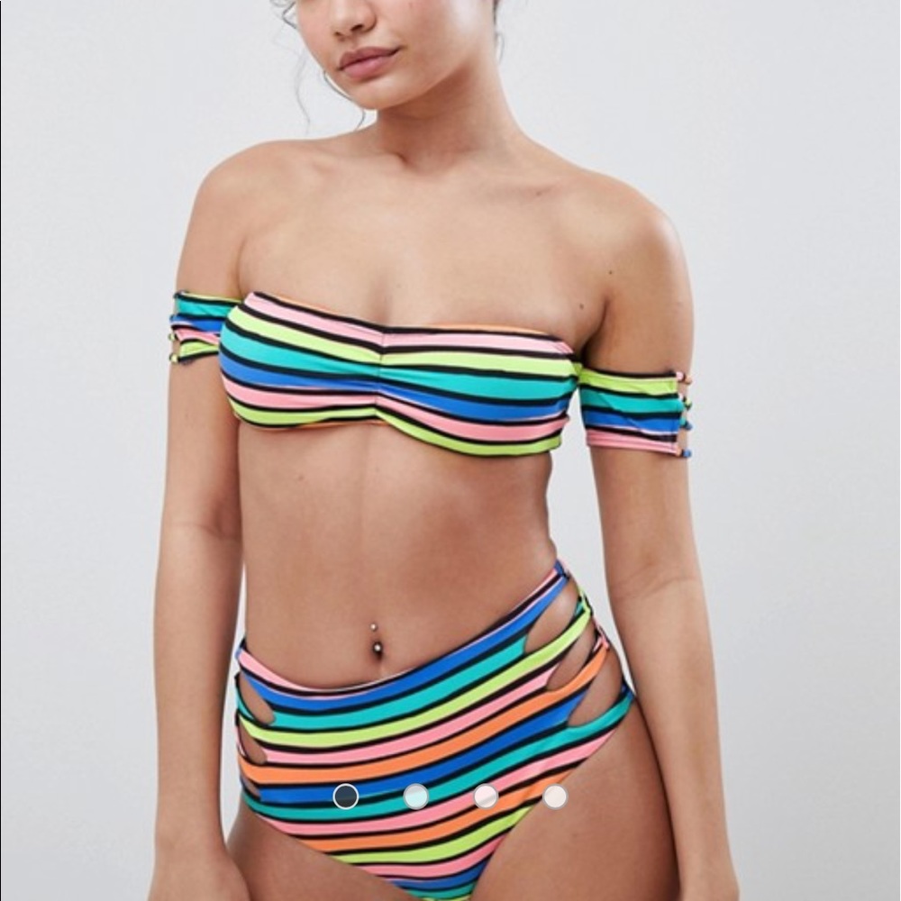 Multicolored high waisted bikini